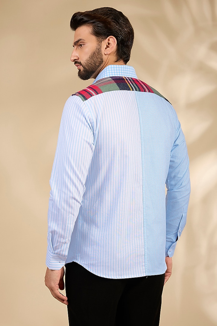 Blue Cotton Party Wear Shirt by Rohit Doshi at Pernia's Pop Up Shop