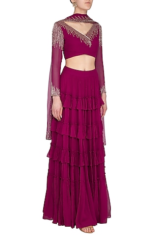 Orchid Embellished Lehenga Set by Roora by Ritam