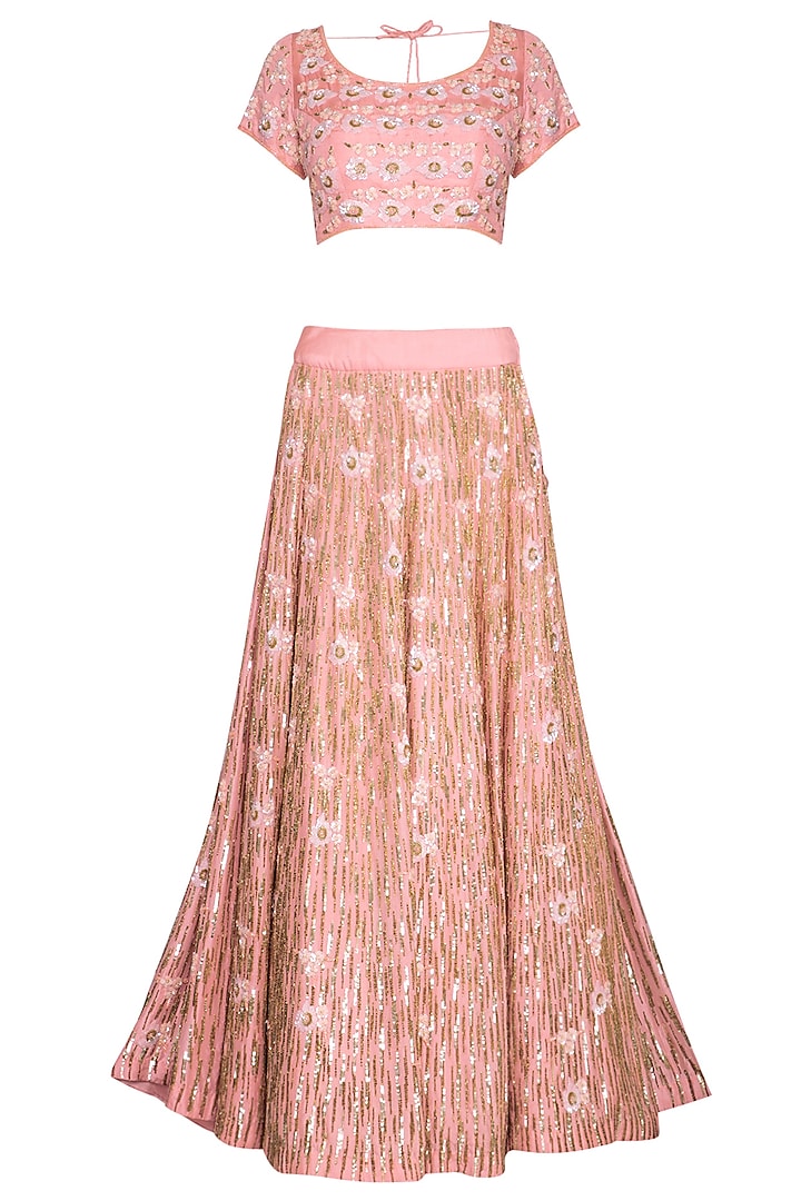 Pink Embroidered Lehenga Set by Roora by Ritam