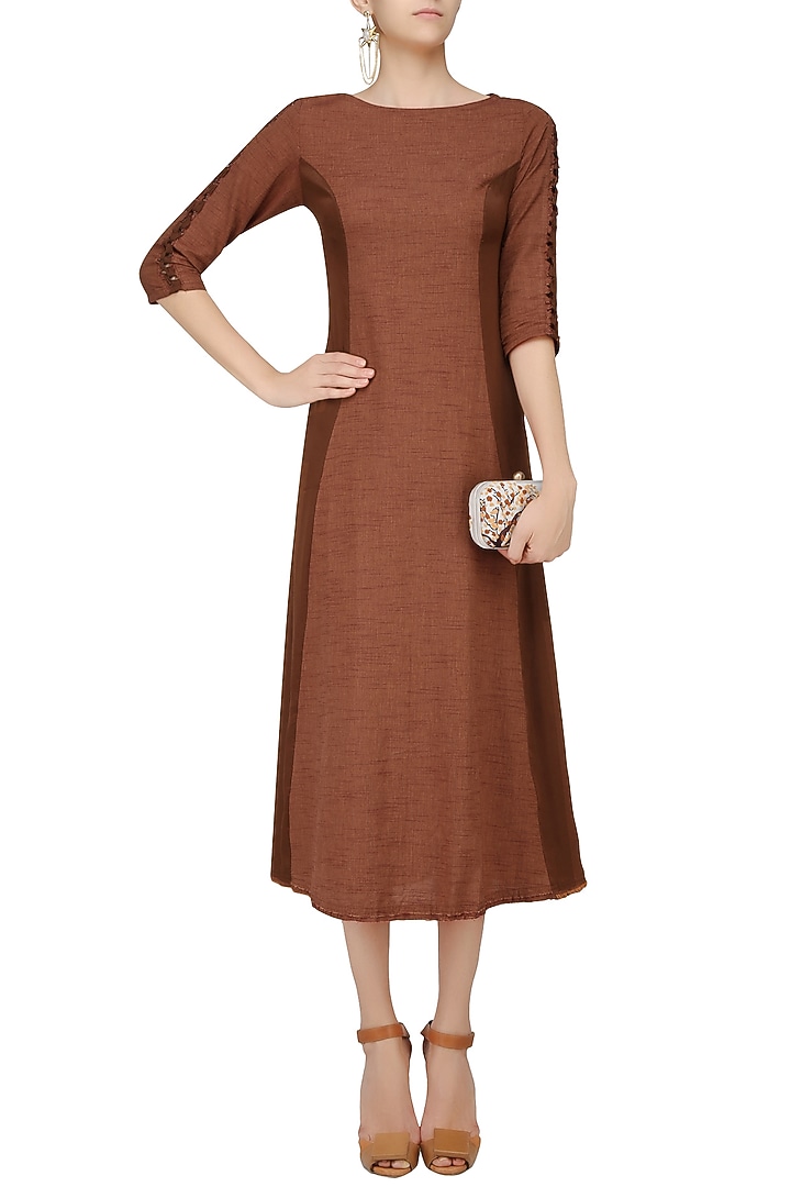 Brick red flared long tunic available only at Pernia's Pop Up Shop.