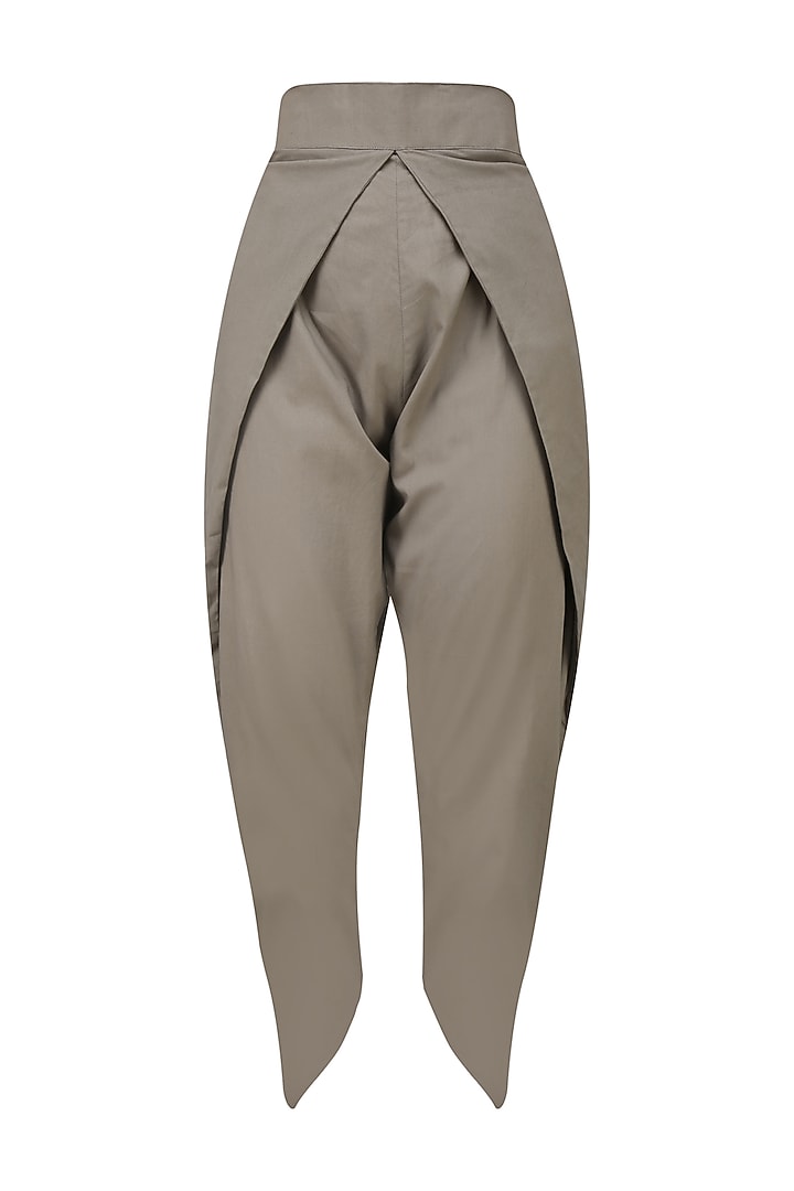 Grey pleated dhoti pants available only at Pernia's Pop Up Shop.