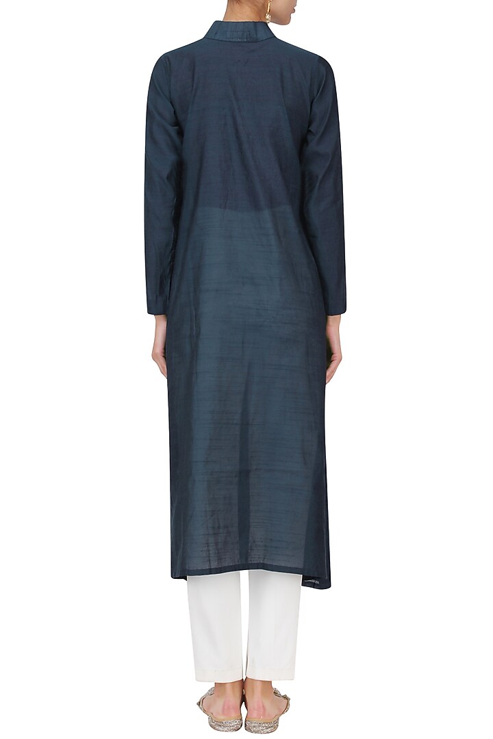 Navy blue cross motif embroidered tunic dress available only at Pernia's Pop Up Shop.