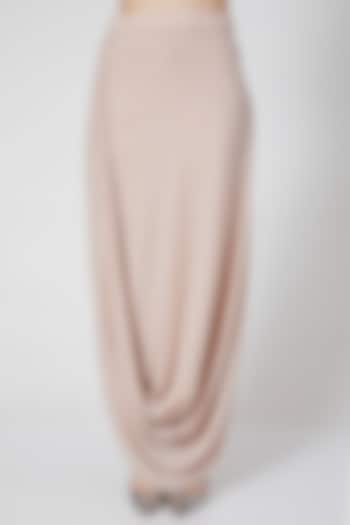Blush Pink Draped Shimmer Skirt by Rozina