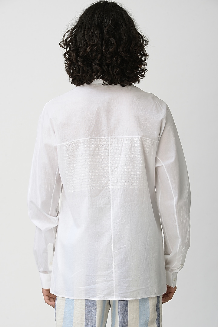 White Collared Party Wear Shirt With Pockets by Rajesh Pratap Singh Men at Pernia's Pop Up Shop