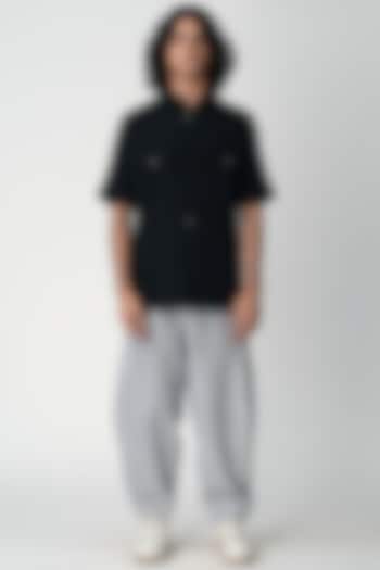 Black Wedding Shirt With Pocket by Rajesh Pratap Singh Men at Pernia's Pop Up Shop