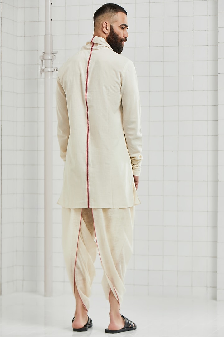 Ivory Cotton Cowl Tunic by Rajesh Pratap Singh Men at Pernia's Pop Up Shop
