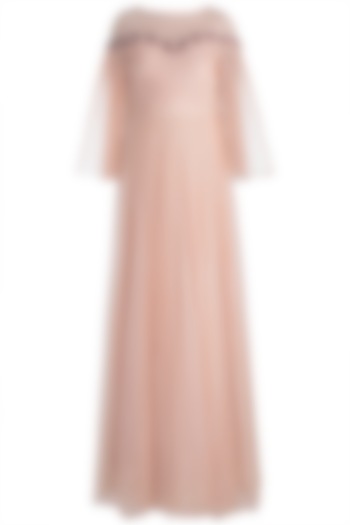 Peach Embellished  Gown by RS by Rippii Sethi