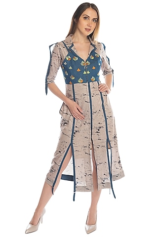 Beige Corset Dress With Embroidery by RS by Rippii Sethi