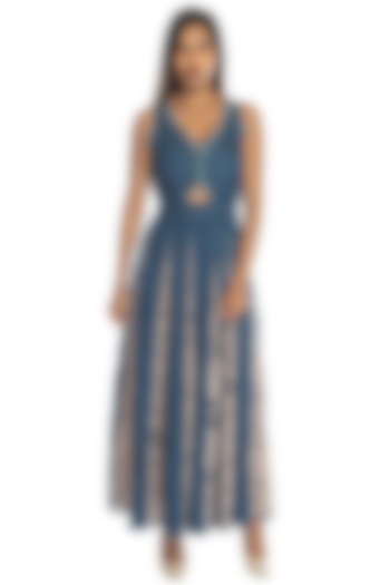 Cobalt Blue Cut Out Dress With Panelling by RS by Rippii Sethi