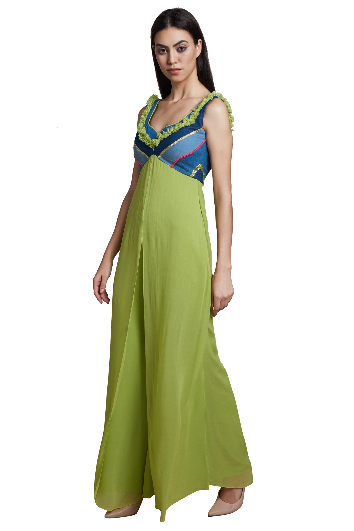 bright green jumpsuit