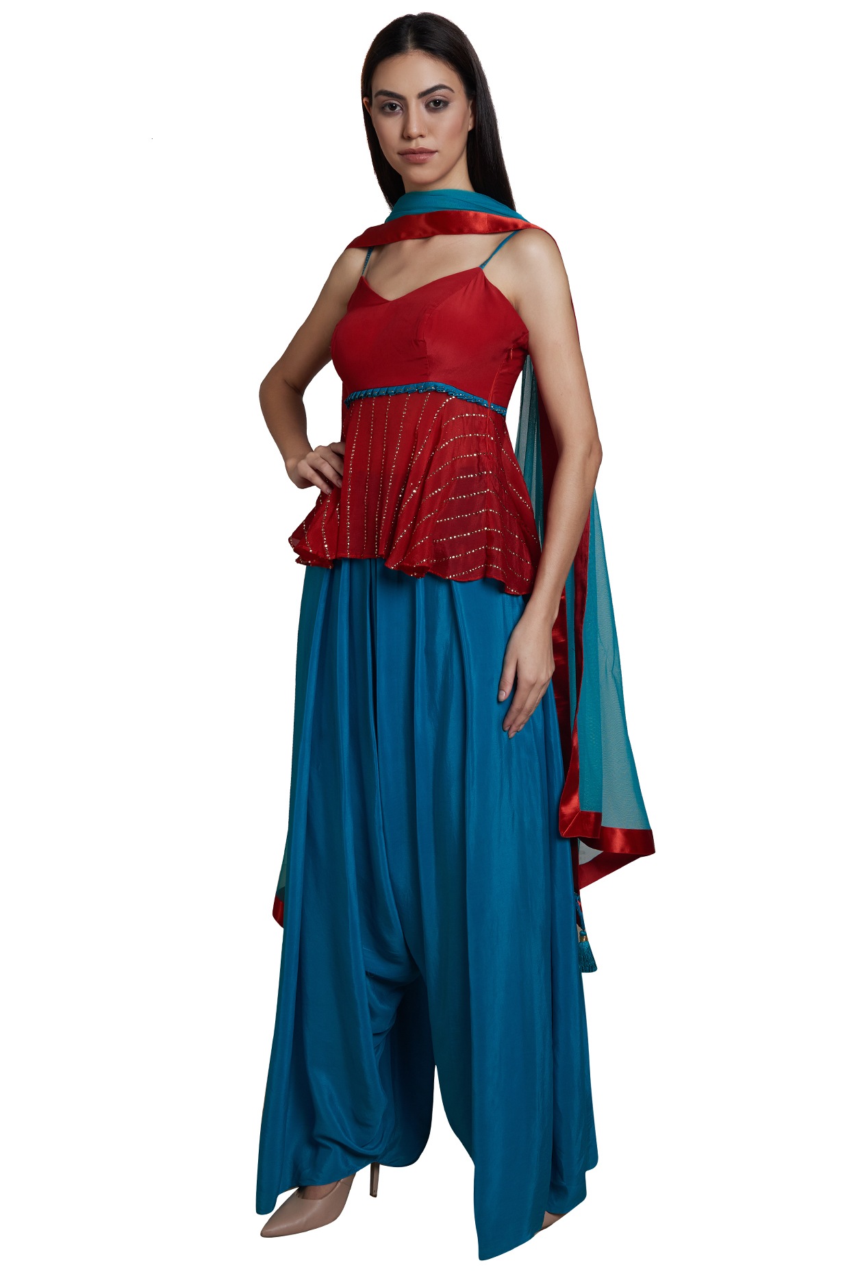 peplum with palazzo