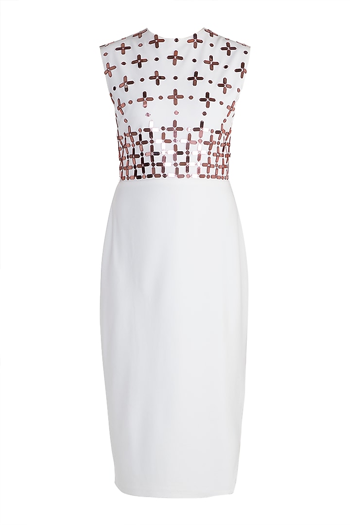 White Embellished Shift Dress by RS by Rippii Sethi