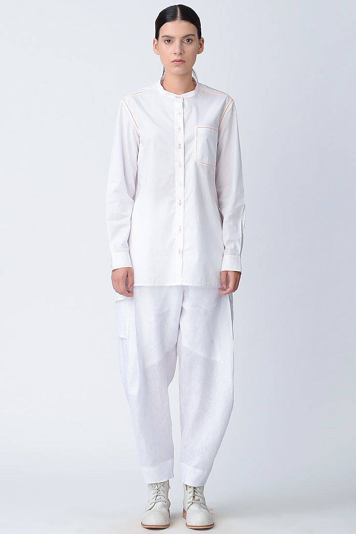 White Cotton Shirt by Rajesh Pratap Singh