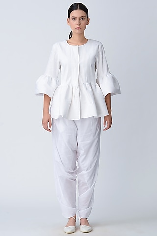 White Dhoti Pants by Rajesh Pratap Singh