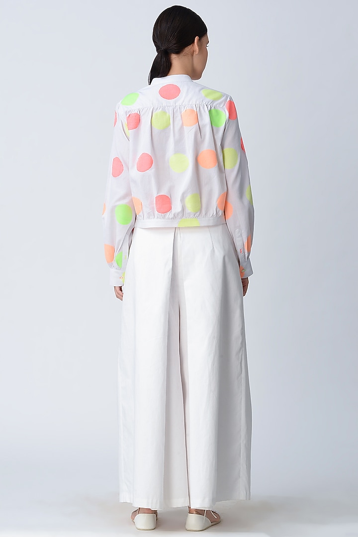White Cotton Kimono Pants by Rajesh Pratap Singh at Pernia's Pop Up Shop