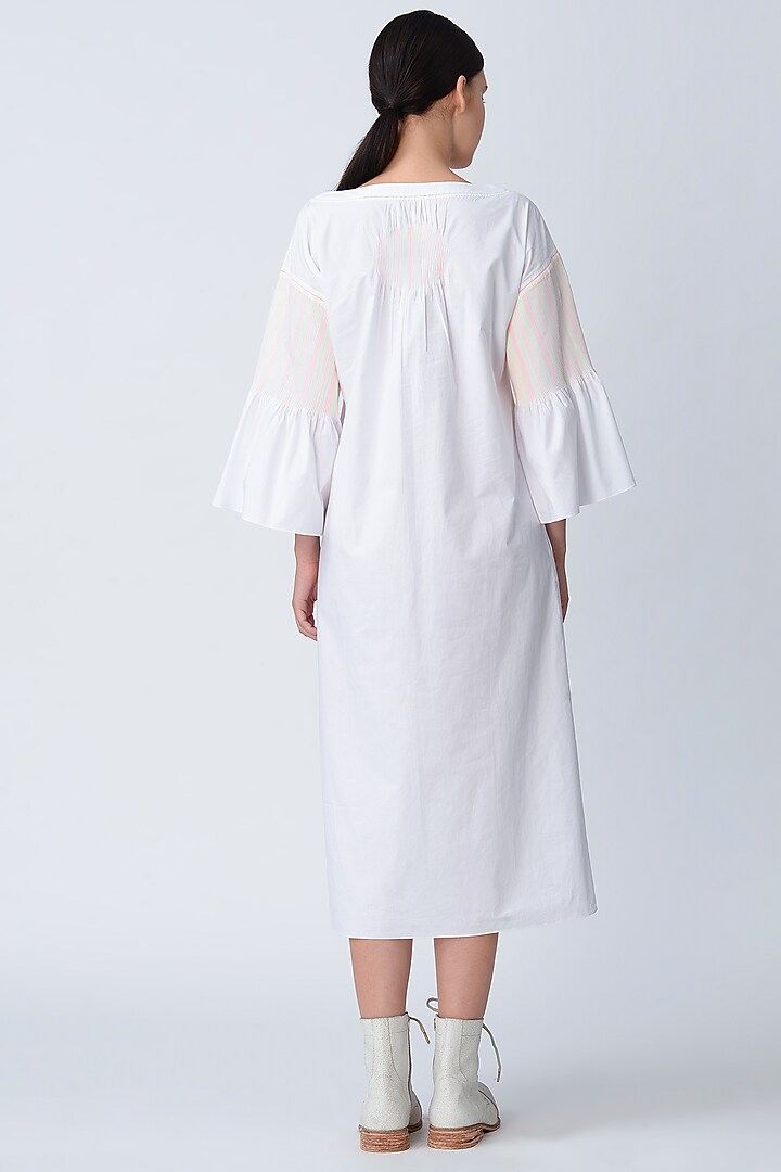 White Embroidered Vacation Dress by Rajesh Pratap Singh at Pernia's Pop Up Shop