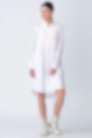 White Textured Tunic Dress by Rajesh Pratap Singh