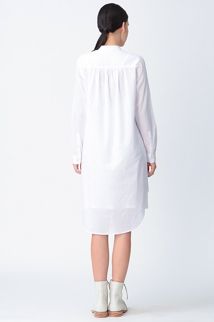 White Textured Tunic Vacation Dress by Rajesh Pratap Singh at Pernia's Pop Up Shop