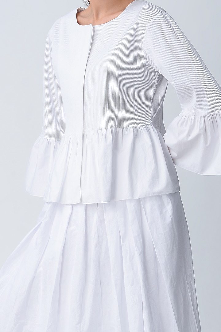 White Pleated Skirt by Rajesh Pratap Singh at Pernia's Pop Up Shop