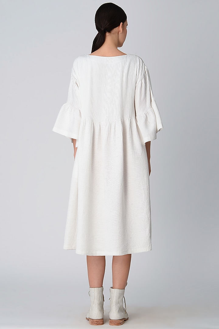 White Anti Fit Peplum Cocktail Dress by Rajesh Pratap Singh at Pernia's Pop Up Shop