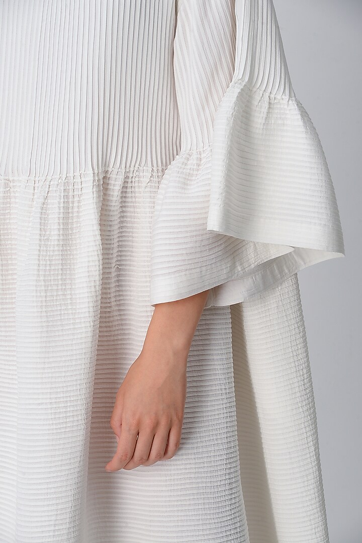 White Anti Fit Peplum Cocktail Dress by Rajesh Pratap Singh at Pernia's Pop Up Shop