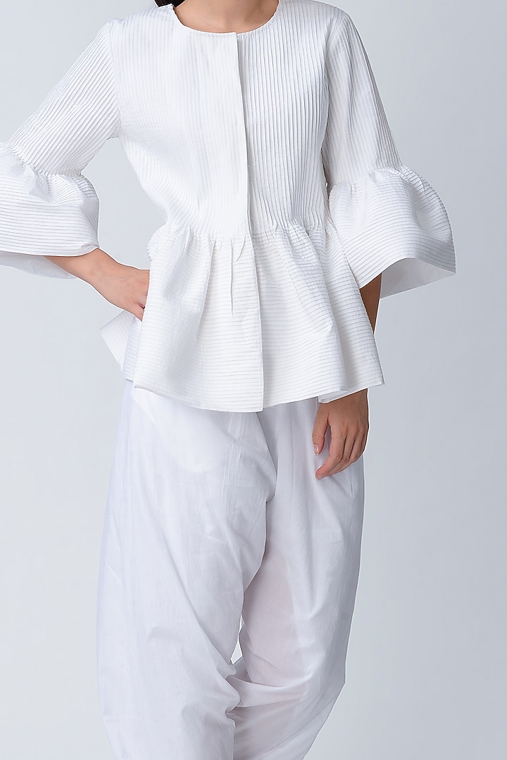 White Cotton Dhoti Pants by Rajesh Pratap Singh at Pernia's Pop Up Shop
