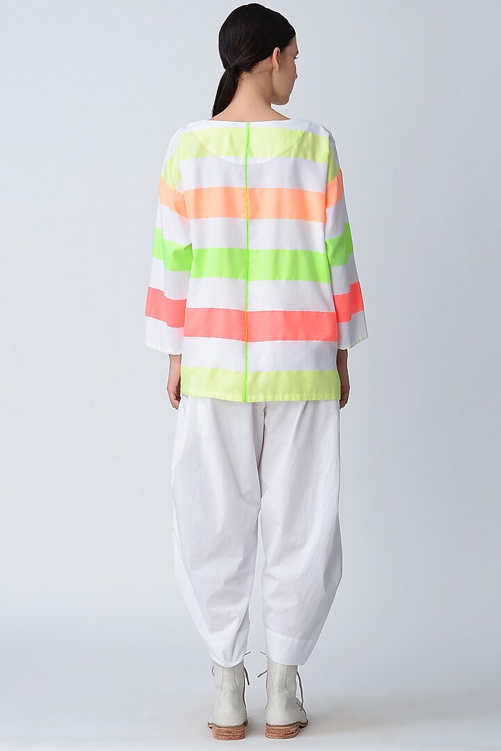 White Pleated Salwar Pants by Rajesh Pratap Singh at Pernia's Pop Up Shop