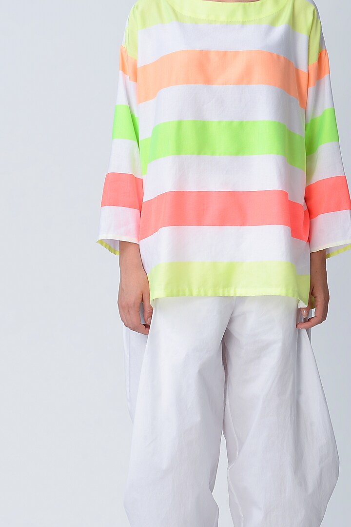 White Pleated Salwar Pants by Rajesh Pratap Singh at Pernia's Pop Up Shop