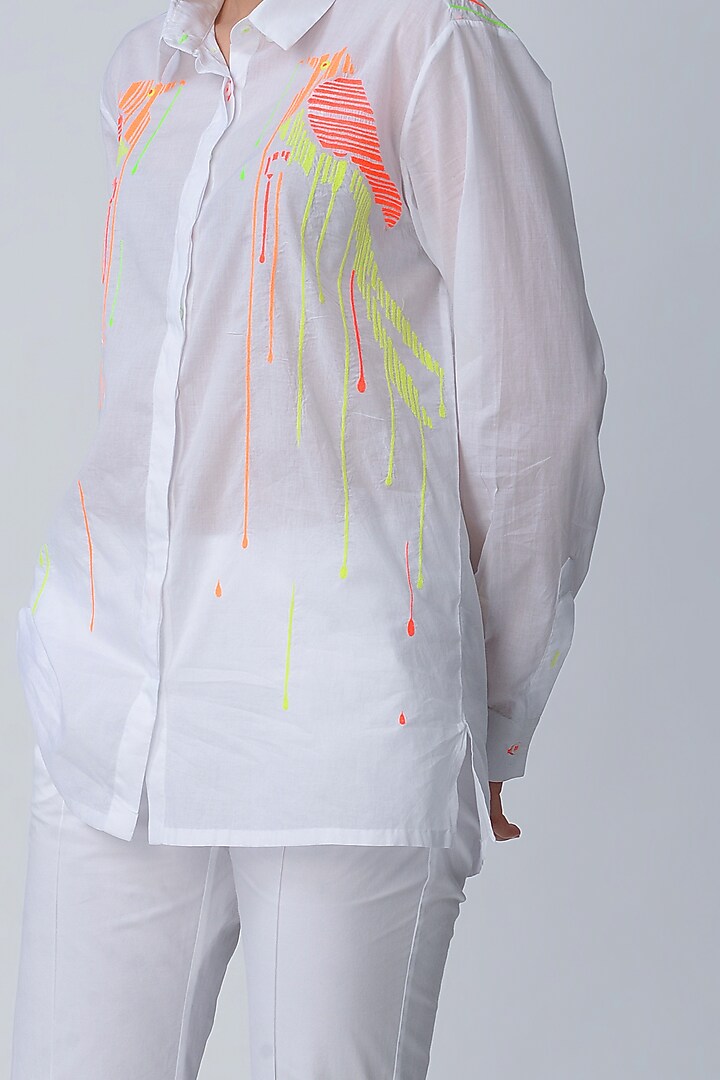 White Poplin Trouser Pants by Rajesh Pratap Singh at Pernia's Pop Up Shop