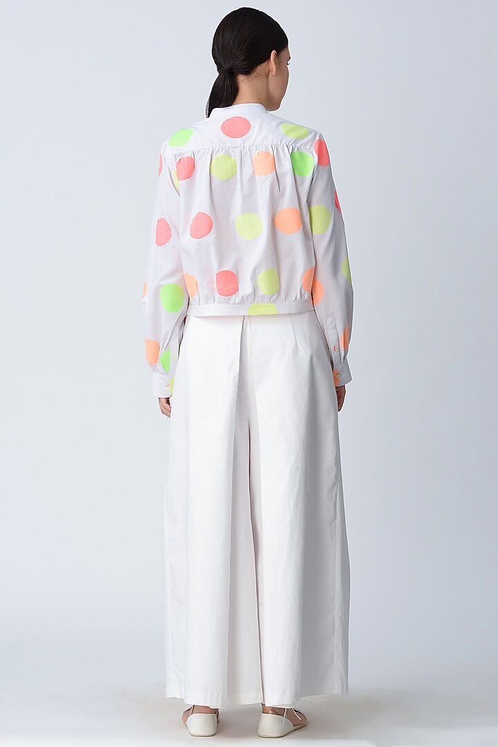 White Cotton Kimono Pants by Rajesh Pratap Singh at Pernia's Pop Up Shop