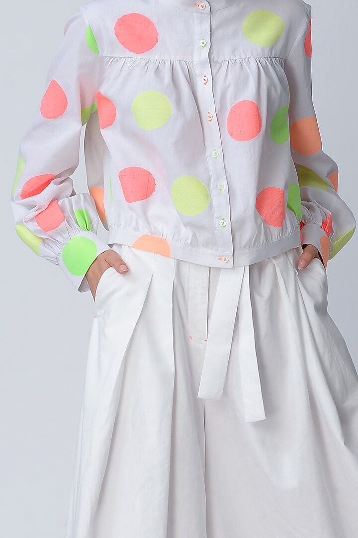 White Cotton Kimono Pants by Rajesh Pratap Singh at Pernia's Pop Up Shop
