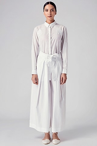 White Embroidered Shirt by Rajesh Pratap Singh