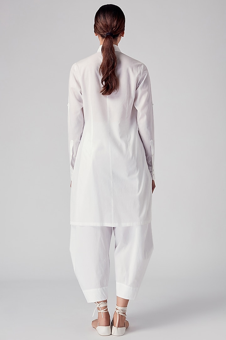 White Pleated Salwar Pants by Rajesh Pratap Singh at Pernia's Pop Up Shop