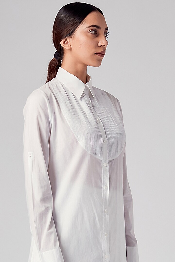 White Pleated Salwar Pants by Rajesh Pratap Singh at Pernia's Pop Up Shop