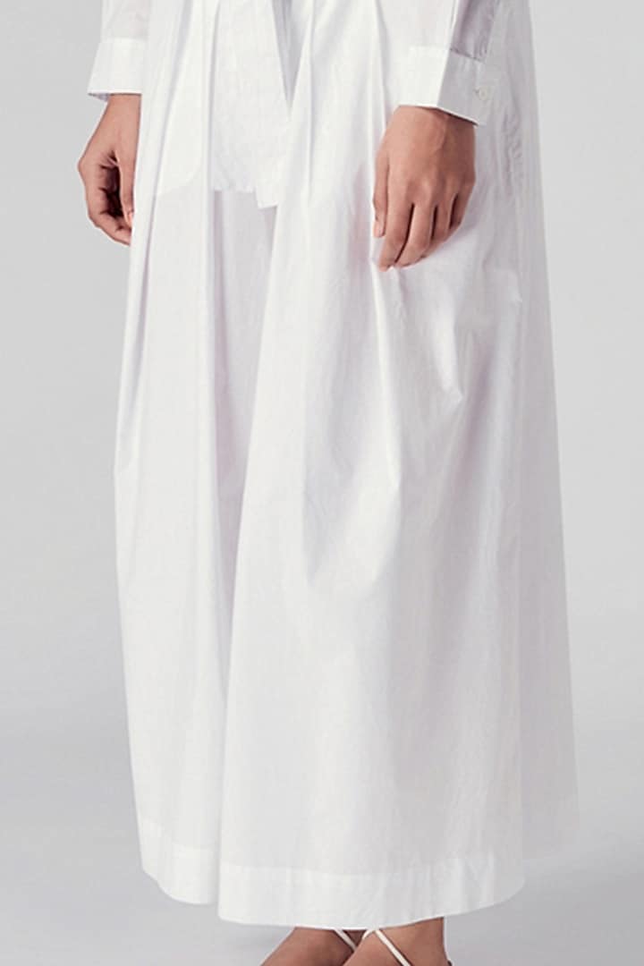White Pleated Kimono Pants by Rajesh Pratap Singh at Pernia's Pop Up Shop