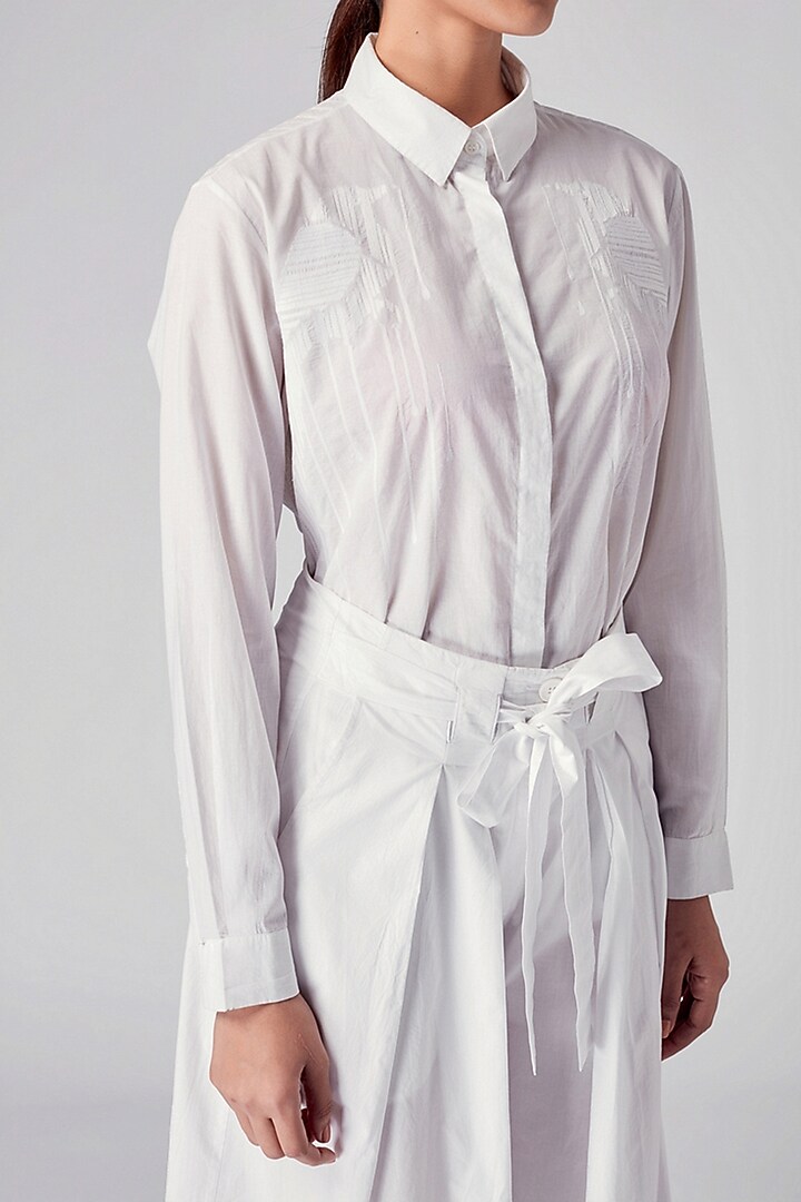 White Pleated Kimono Pants by Rajesh Pratap Singh at Pernia's Pop Up Shop