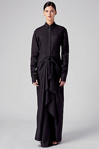 Black Knotted Dress by Rajesh Pratap Singh
