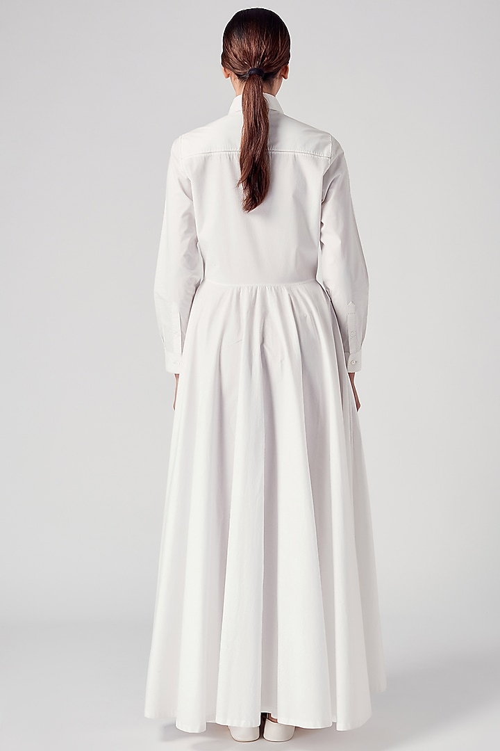 White Pintuck Maxi Cocktail Dress by Rajesh Pratap Singh at Pernia's Pop Up Shop