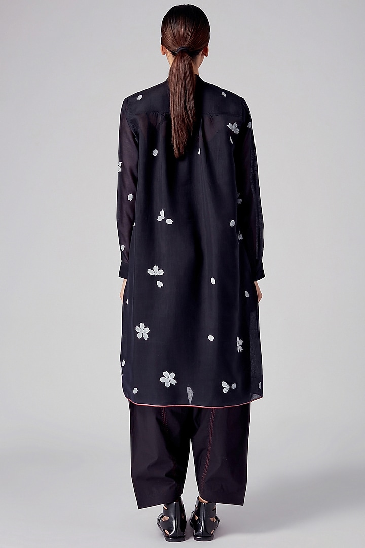 Black Hand Block Printed Tunic by Rajesh Pratap Singh at Pernia's Pop Up Shop