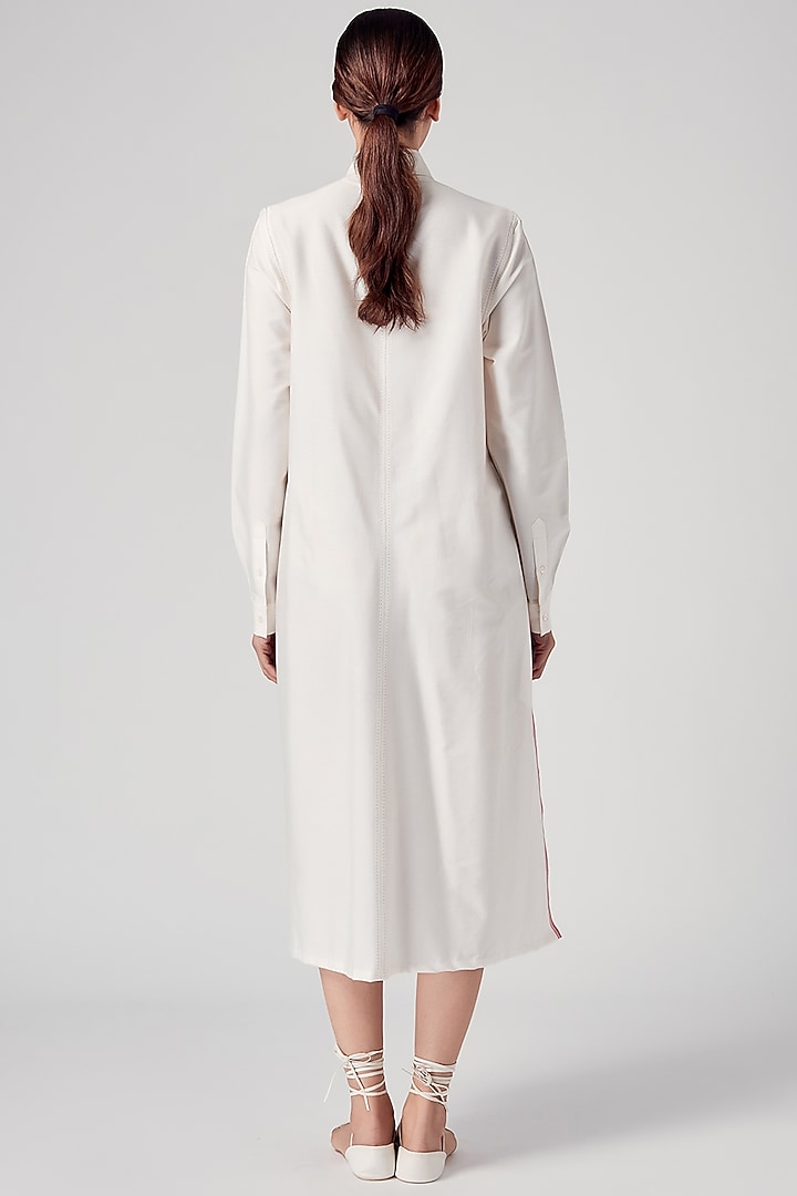 Cream Pintuck Tunic by Rajesh Pratap Singh at Pernia's Pop Up Shop