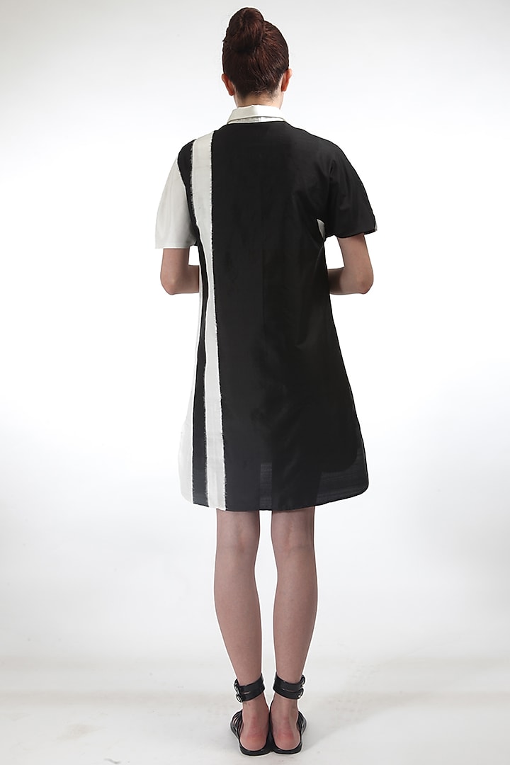 Black Ikat Striped Summer Dress by Rajesh Pratap Singh at Pernia's Pop Up Shop