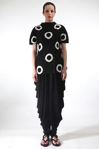 Black Top With Polka Dots by Rajesh Pratap Singh