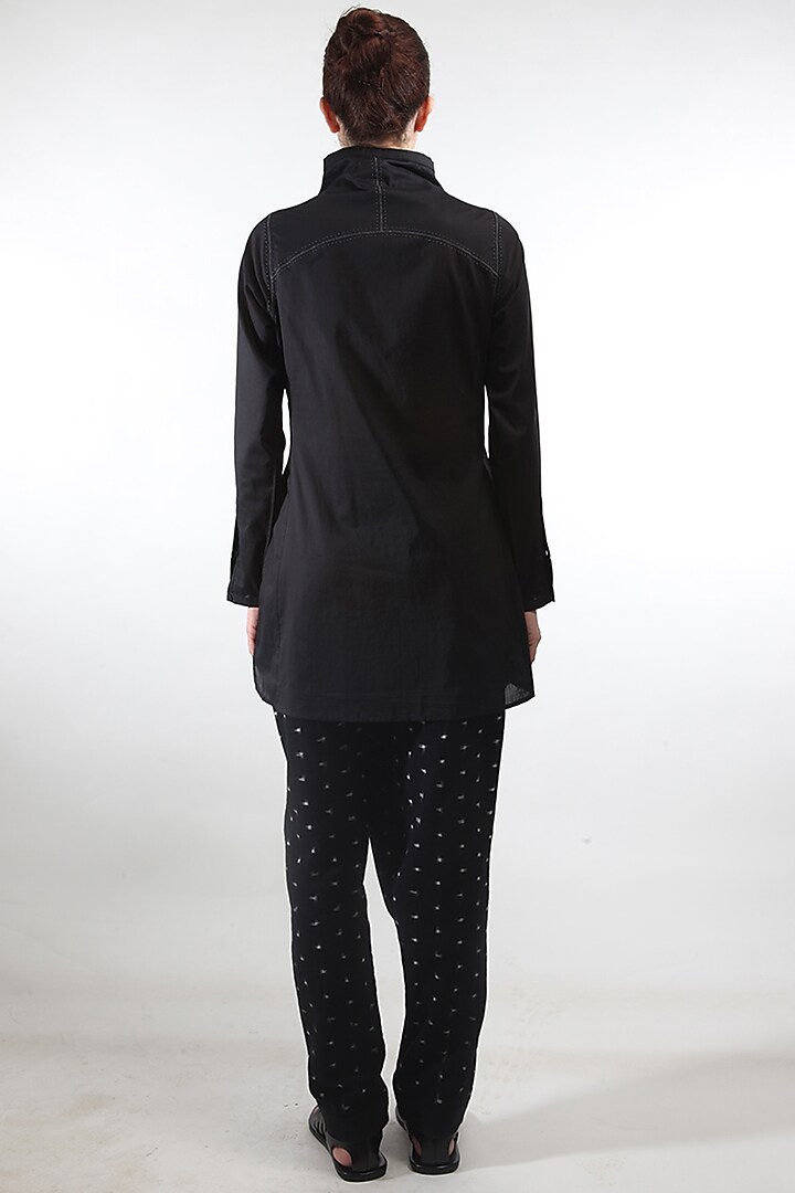 Black Overlapped Pants by Rajesh Pratap Singh at Pernia's Pop Up Shop
