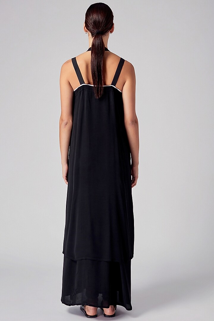 Black Georgette Cocktail Dress by Rajesh Pratap Singh at Pernia's Pop Up Shop