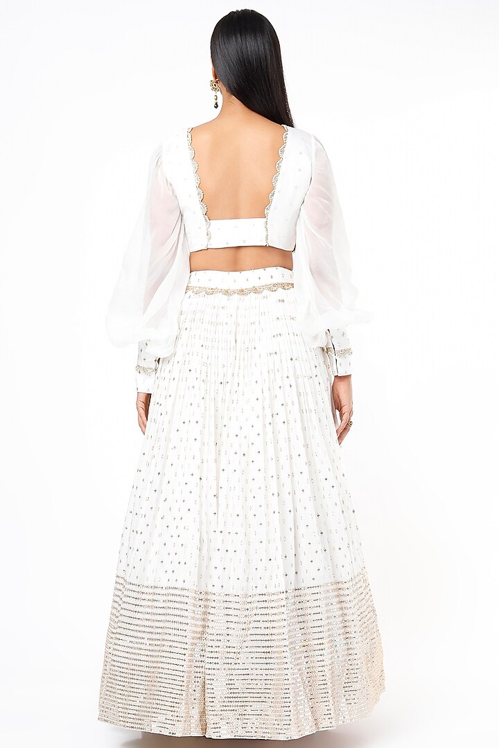 Off-White Embroidered Wedding Lehenga Set by Roopa Sharma at Pernia's Pop Up Shop