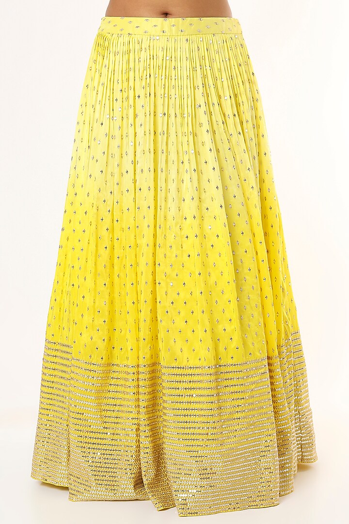 Yellow Hand Embroidered Wedding Lehenga Set by Roopa Sharma at Pernia's Pop Up Shop