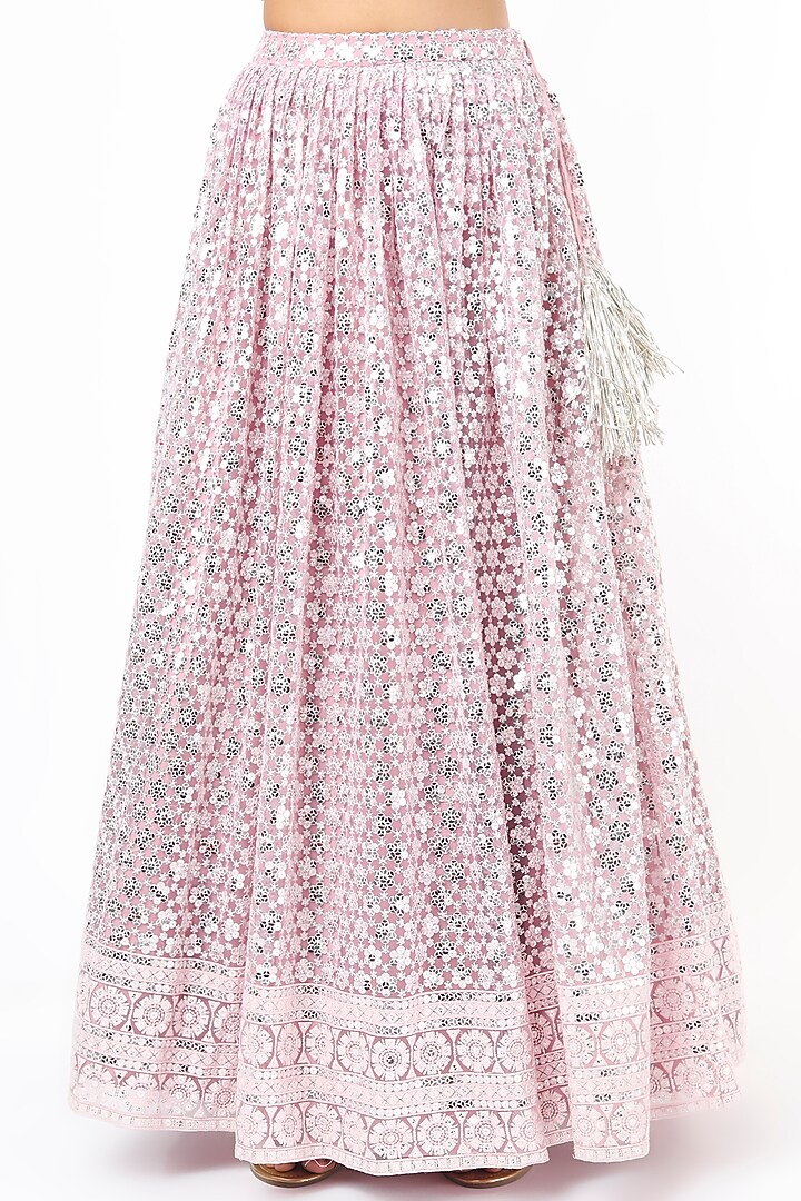 Light Pink Embroidered Wedding Lehenga Set by Roopa Sharma at Pernia's Pop Up Shop