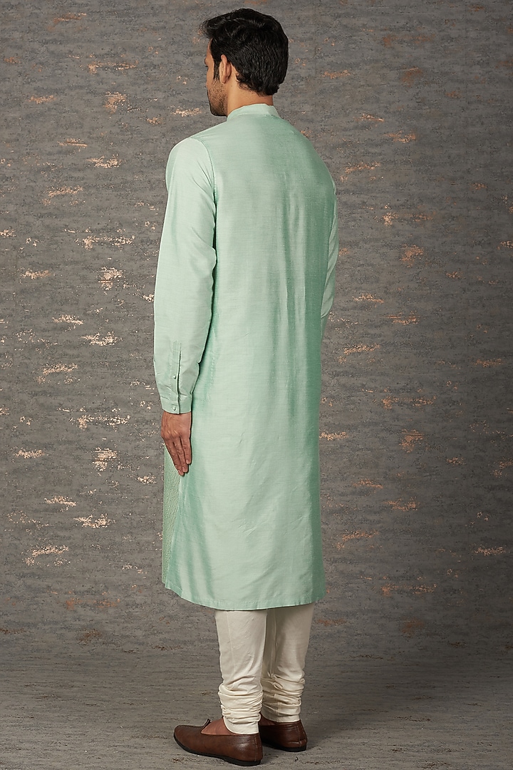 Light Blue Viscose Kurta Set by Rajesh Pratap Singh Men at Pernia's Pop Up Shop