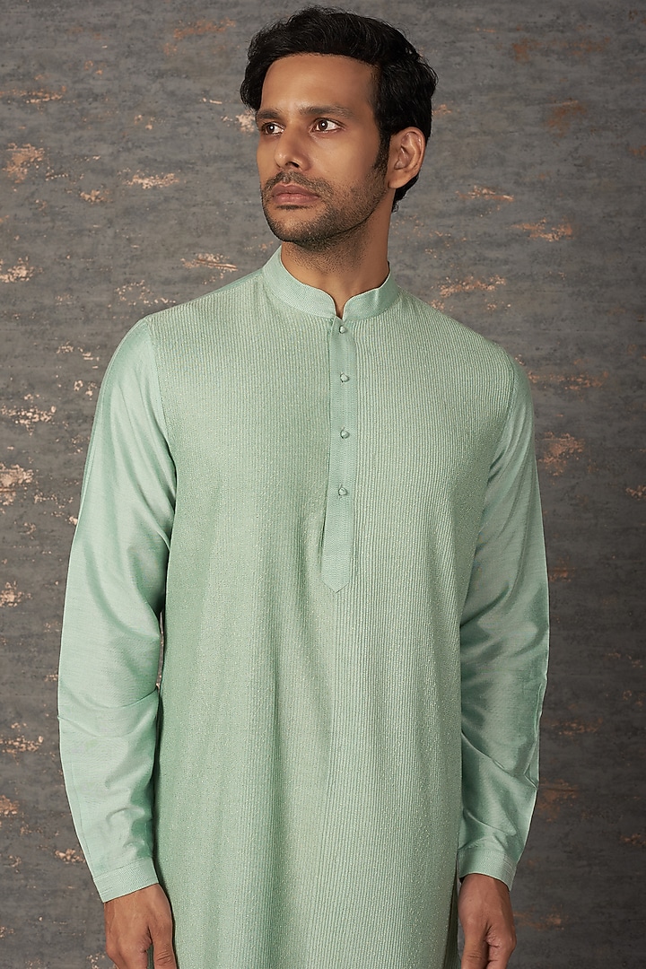 Light Blue Viscose Kurta Set by Rajesh Pratap Singh Men at Pernia's Pop Up Shop
