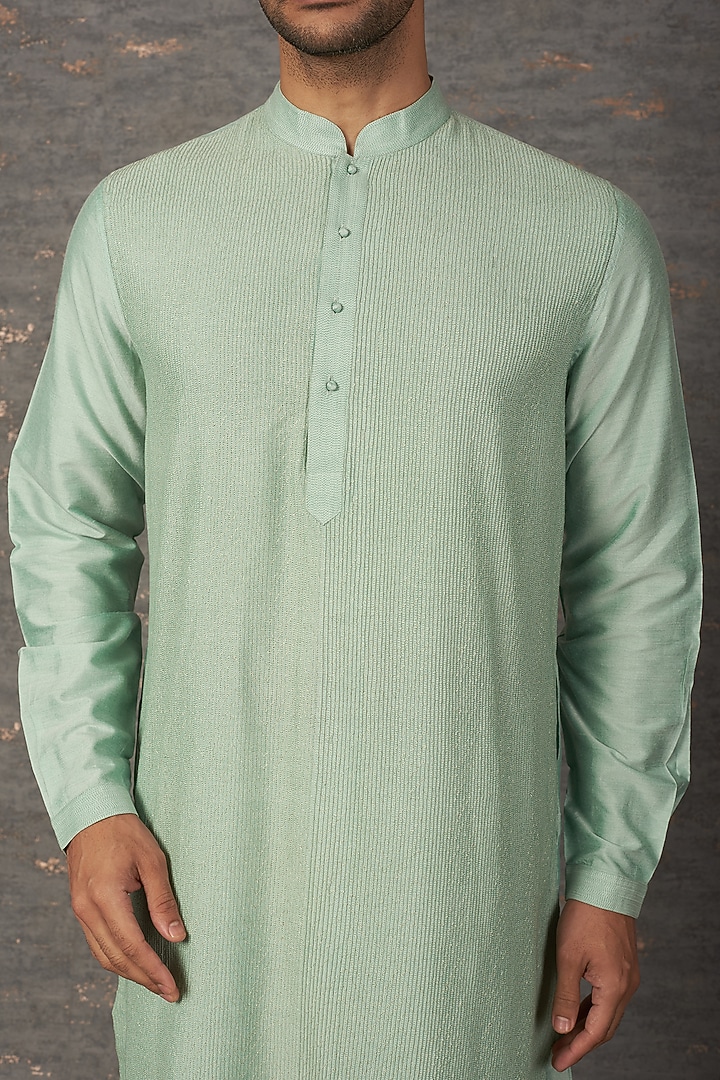 Light Blue Viscose Kurta Set by Rajesh Pratap Singh Men at Pernia's Pop Up Shop